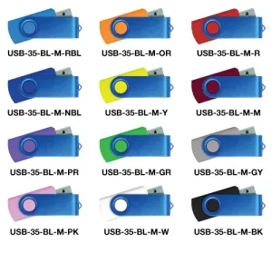 USB Flash Drives with Blue Swivel 4GB